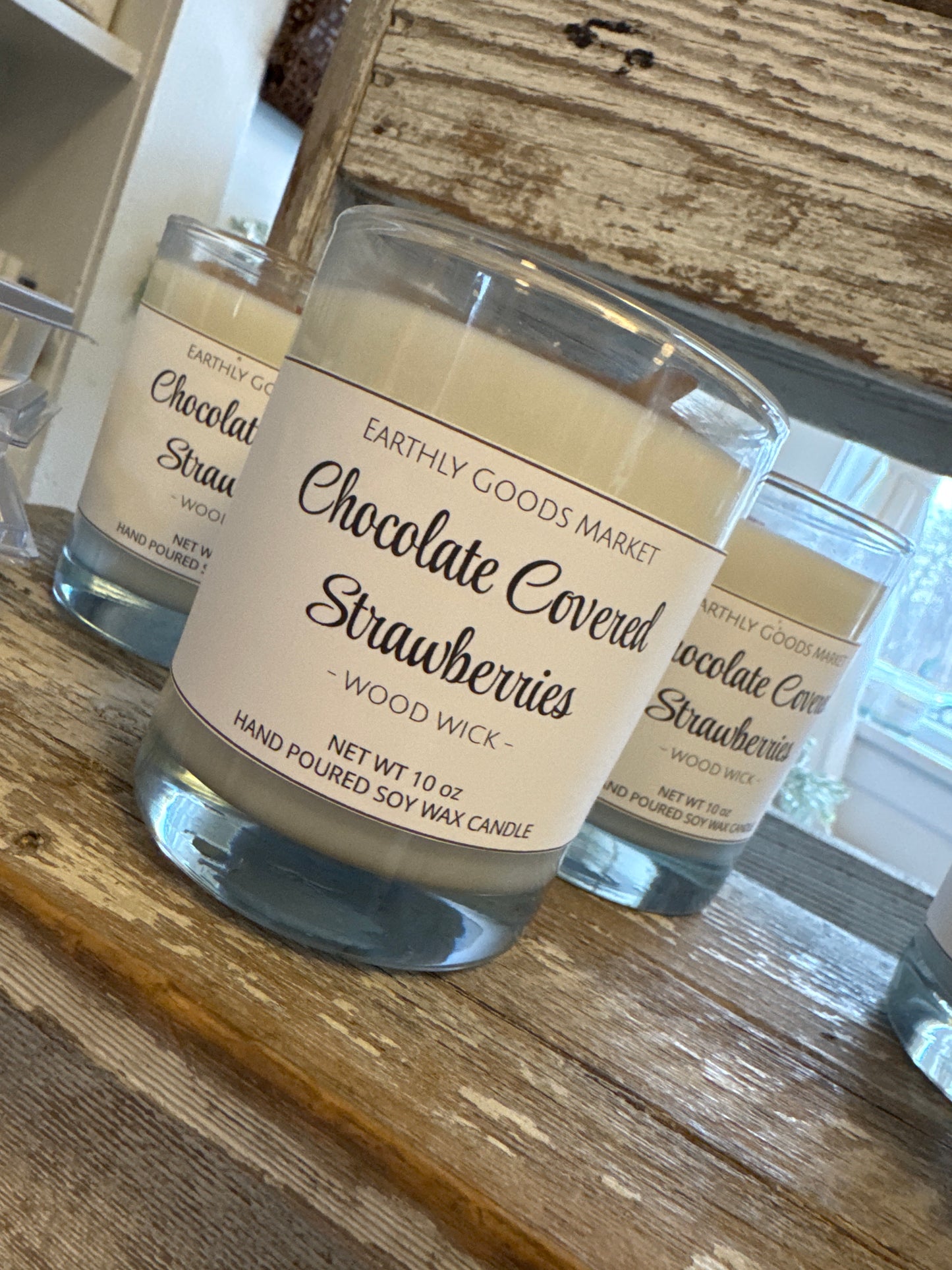 Chocolate Covered Strawberries Wood Wick Candle