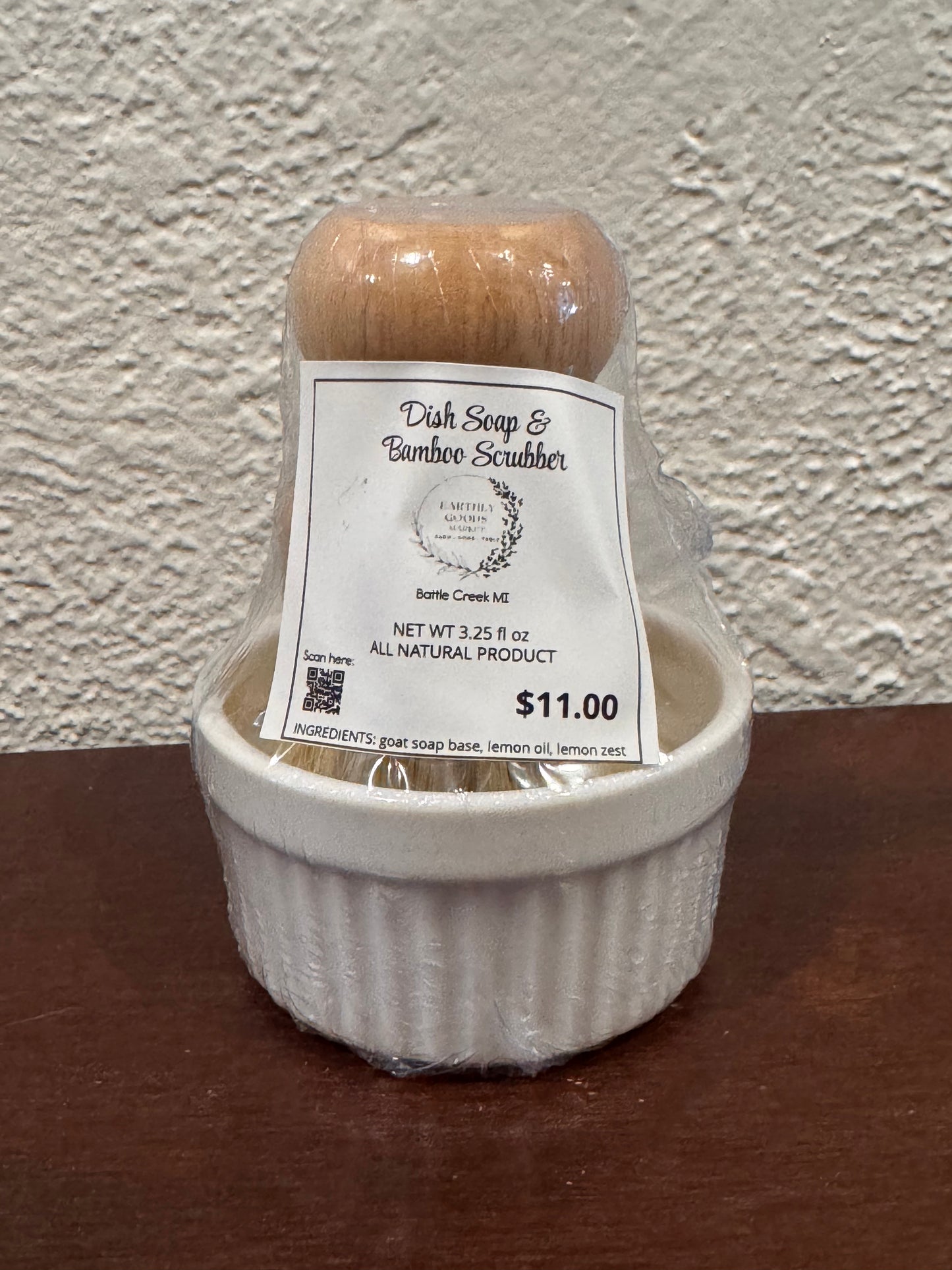 Dish Soap & Bamboo Scrubber SET
